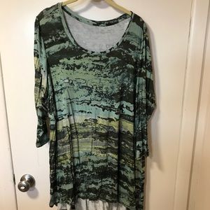 Green print top